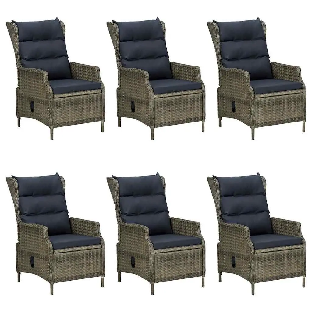 7 Piece Garden Dining Set Outdoor Furniture Brown Table Chairs