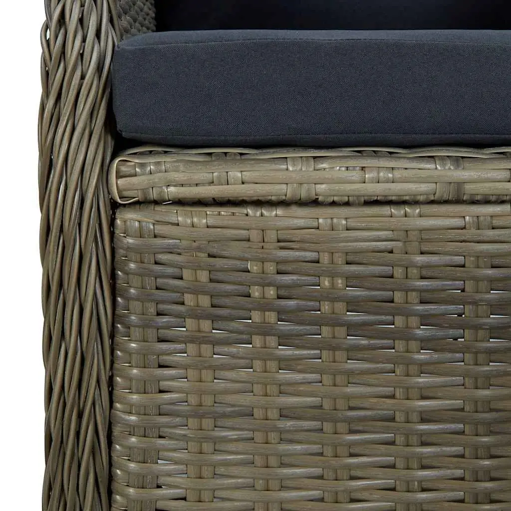 Garden Dining Set 9 Piece Outdoor Furniture Brown Table Chairs Rattan
