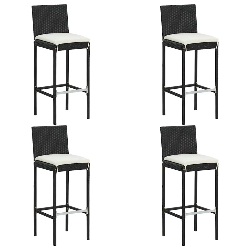 5 Piece Garden Bar Set Outdoor Patio Furniture Black