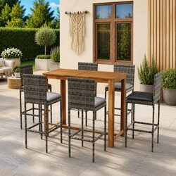 Comfortable and Stylish 7 Piece Garden Bar Set