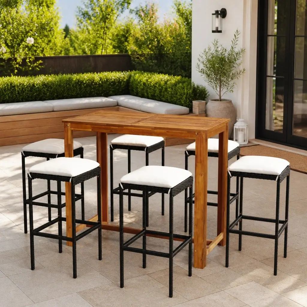 7 Piece Garden Bar Set for Outdoor Use