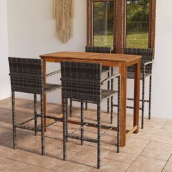 Grey 5-Piece Outdoor Bar Set – Durable and Stylish