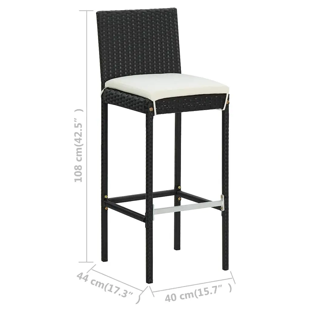 9 Piece Black Bar Set for Outdoors