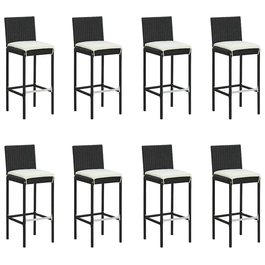9 Piece Black Bar Set for Outdoors