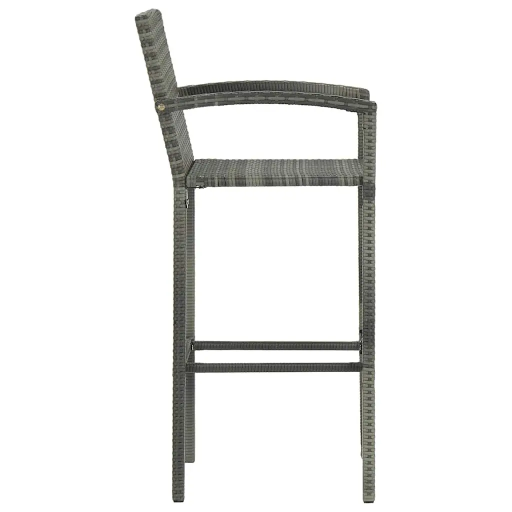 7 Piece Outdoor Garden Bar Set Grey Patio Furniture Table and Stools
