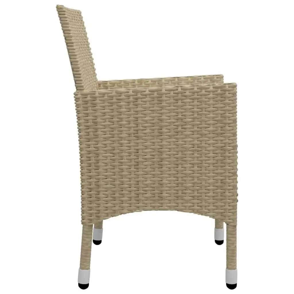 Outdoor Furniture Set Dining Table and Four Chairs Ergonomic Beige