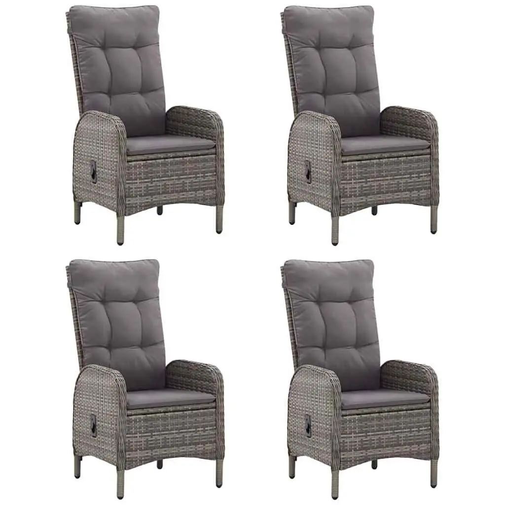5 Piece Garden Dining Set Outdoor Furniture Grey Acacia Wood Steel Frame