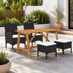 Comfort and Value: Black 5-Piece Garden Dining Set