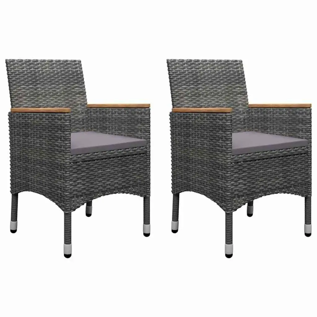 Outdoor Furniture Set Dining Table Chairs Stools 5 Piece Grey Acacia Wood PE Rattan