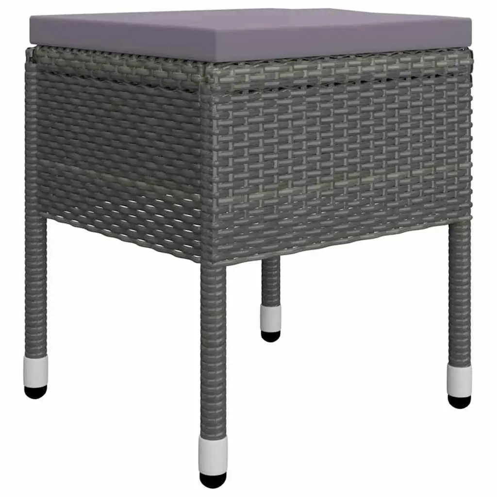 Outdoor Furniture Set Dining Table Chairs Stools 5 Piece Grey Acacia Wood PE Rattan