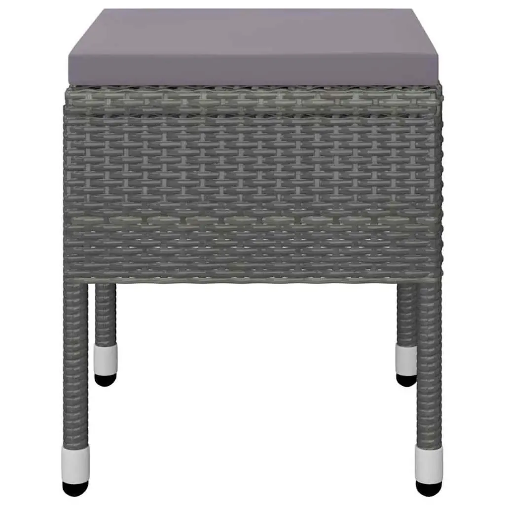 Outdoor Furniture Set Dining Table Chairs Stools 5 Piece Grey Acacia Wood PE Rattan