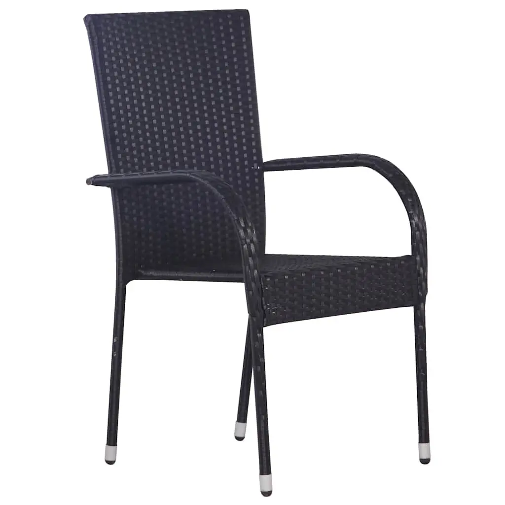 Outdoor Dining Set 5 Piece Black Acacia Wood Table With Steel Frame And Weather Resistant Chairs