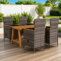 Comfortable 5 Piece Garden Dining Set in Grey