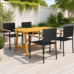 Warm and Inviting 5 Piece Black Dining Set