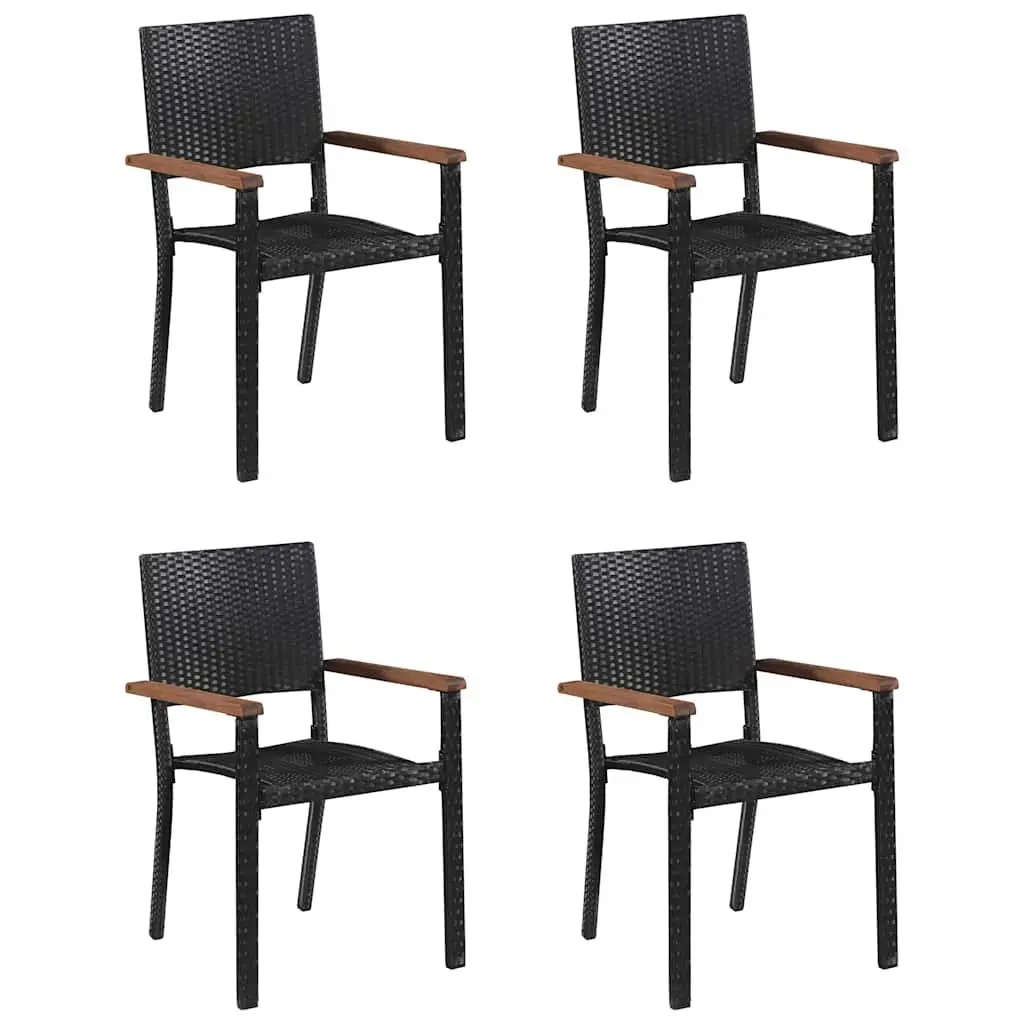 5 Piece Garden Dining Set Outdoor Table Chairs Black Patio Furniture