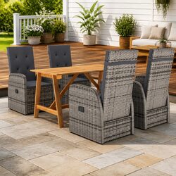 5 Piece Grey Acacia Dining Set: Quality You Can Trust