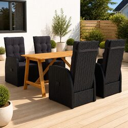 Quality 5 Piece Outdoor Dining Set with Cushions