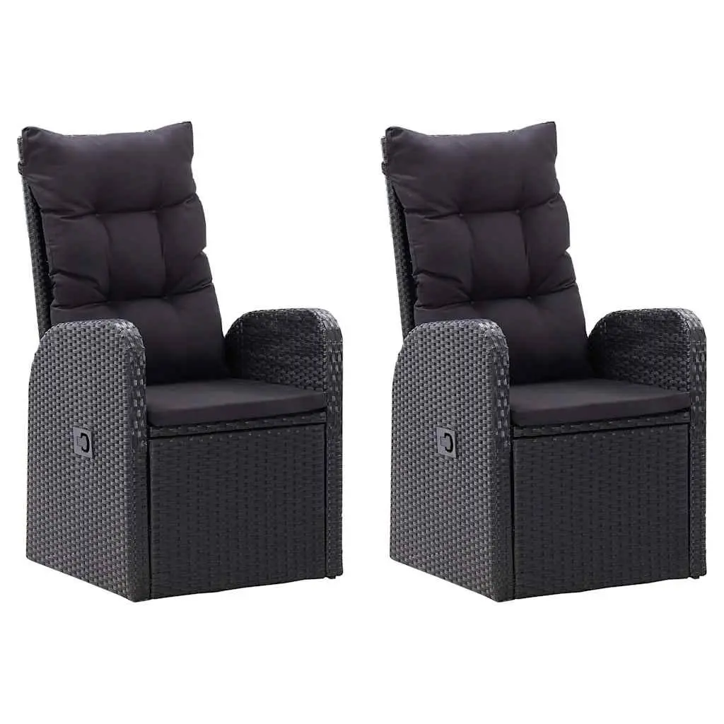 5 Piece Garden Dining Set Outdoor Table Chairs Black Rattan