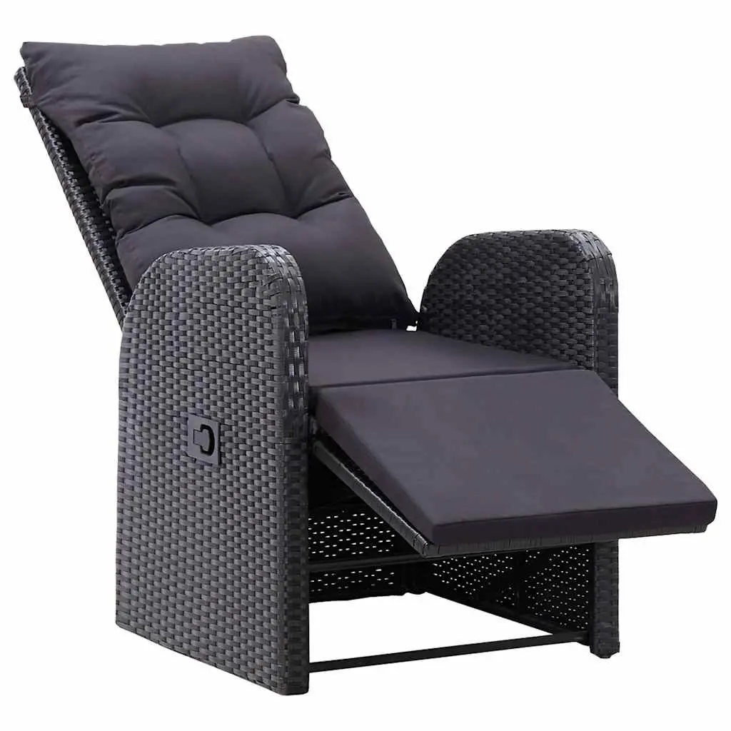 5 Piece Garden Dining Set Outdoor Table Chairs Black Rattan
