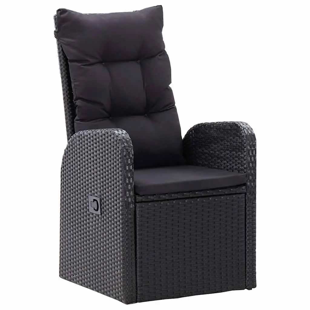 5 Piece Garden Dining Set Outdoor Table Chairs Black Rattan