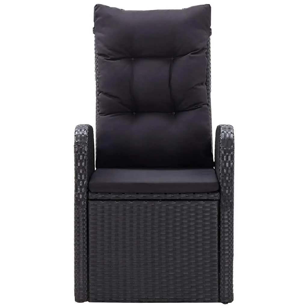 5 Piece Garden Dining Set Outdoor Table Chairs Black Rattan