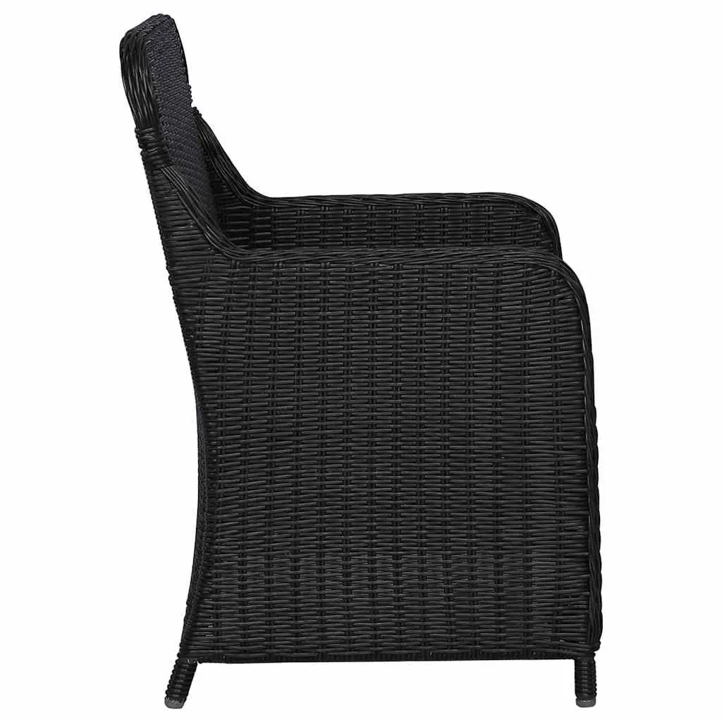 Garden Dining Set 5 Piece Outdoor Furniture Table Chairs Black