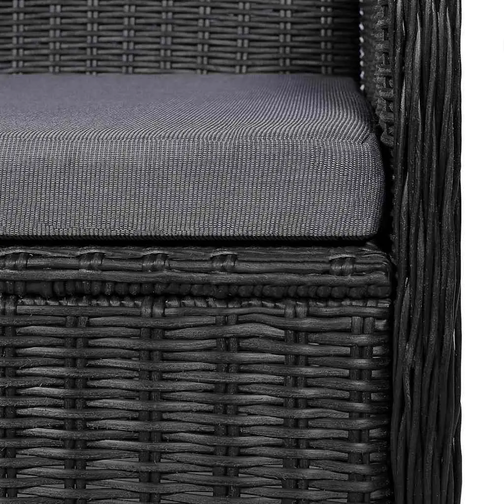 Garden Dining Set 5 Piece Outdoor Furniture Table Chairs Black