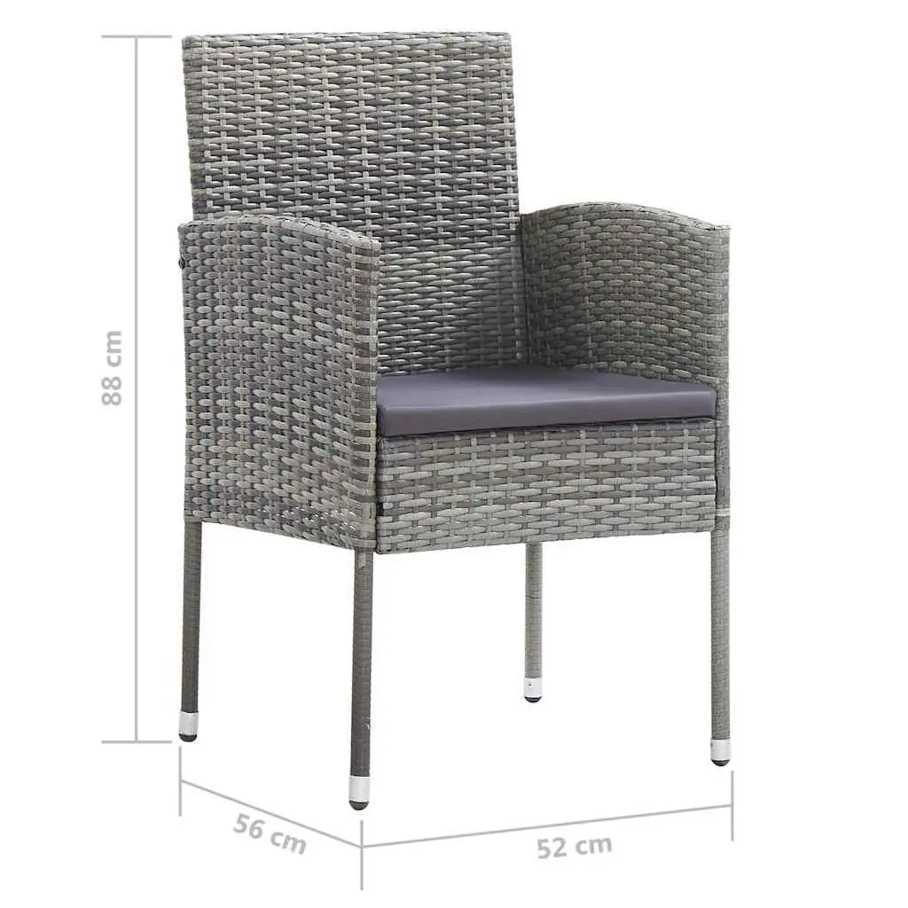Outdoor Furniture Set Grey Dining Table and Chairs Patio 5 Piece Garden Seating