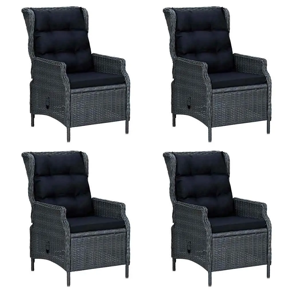 7 Piece Garden Dining Set Outdoor Furniture Table Chairs Stools Grey