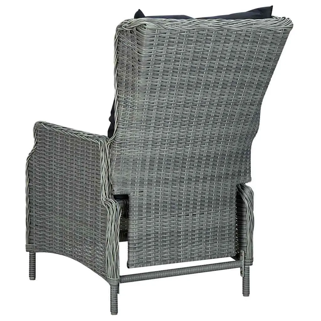 Outdoor Dining Set 7 Piece Grey Chairs Stools Table Cushions