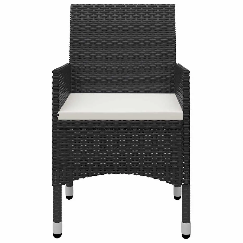 7 Piece Garden Dining Set Outdoor Table Chairs Black Rattan PE Patio Furniture