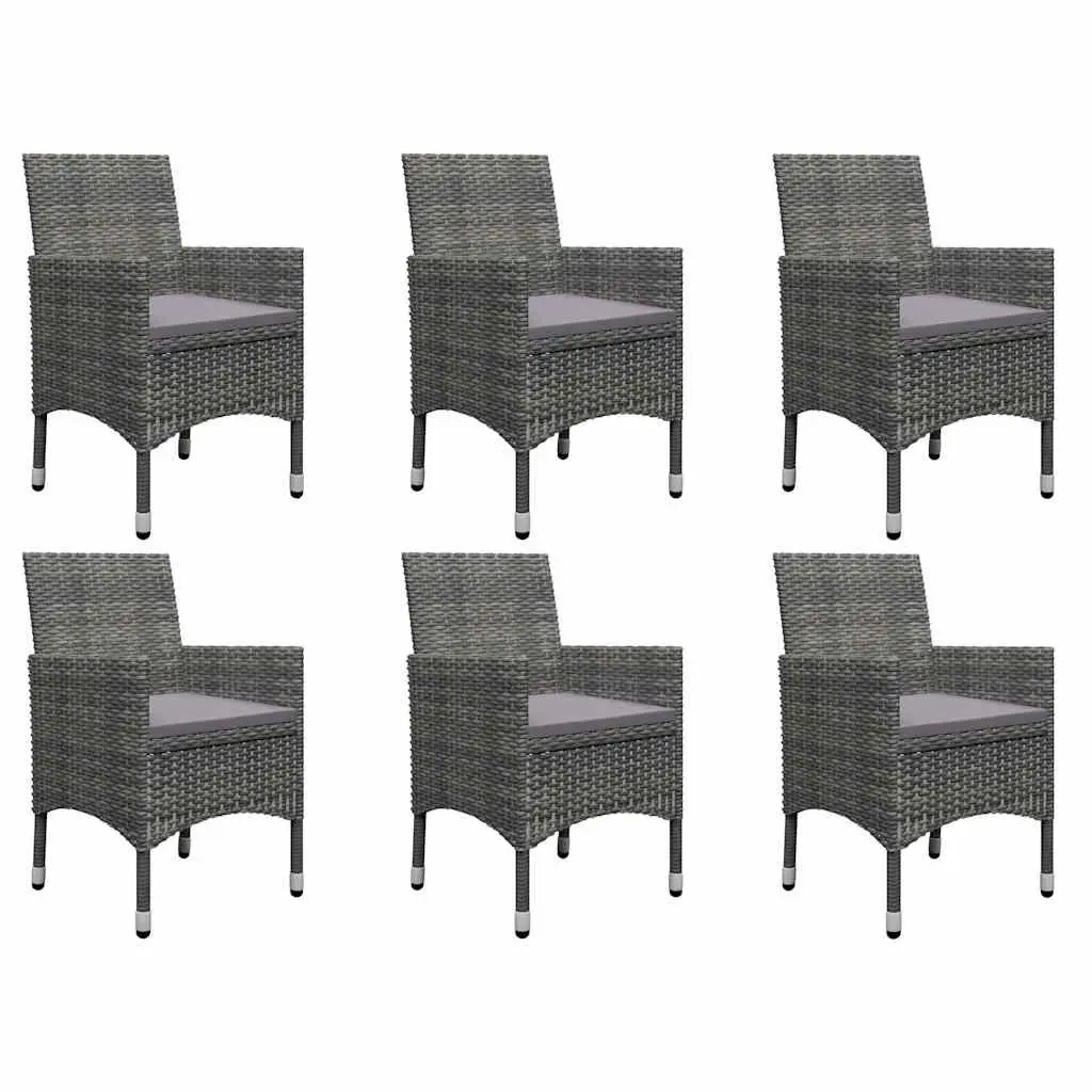 Garden Dining Set 9 Piece Outdoor Table Chairs Stools Grey