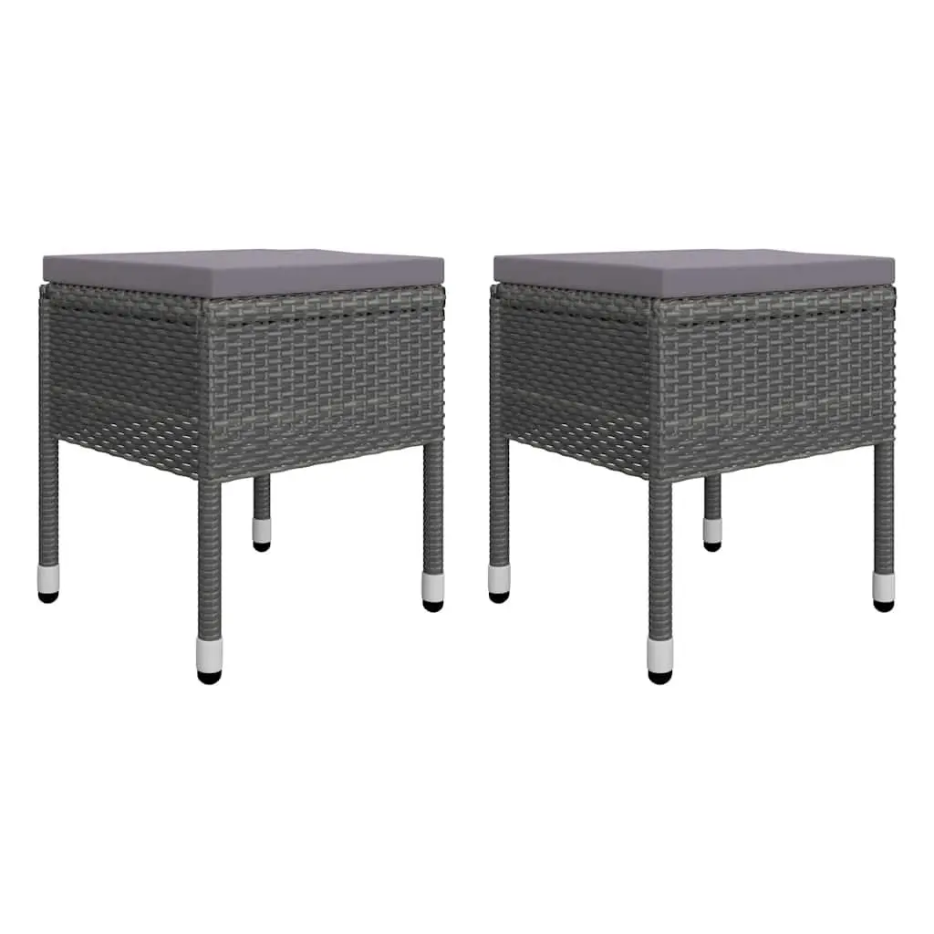 Garden Dining Set 9 Piece Outdoor Table Chairs Stools Grey