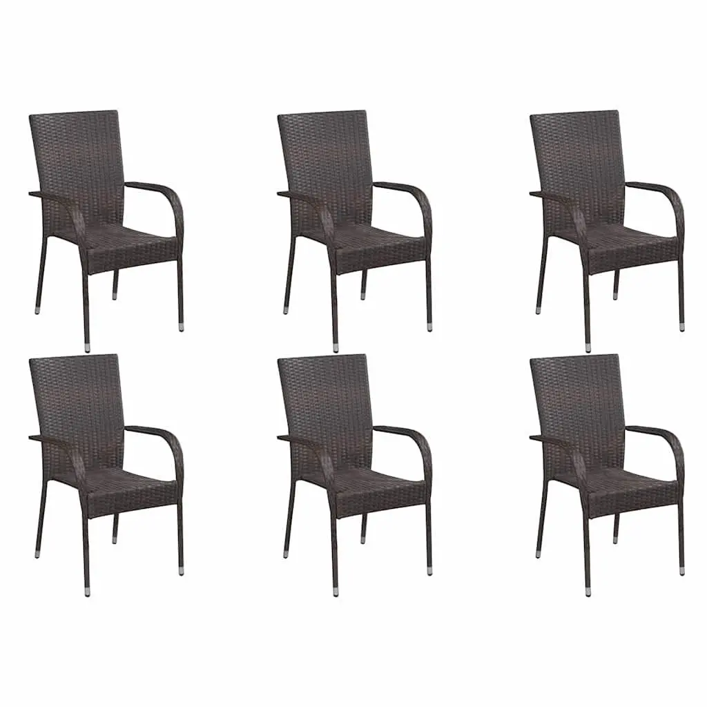 7 Piece Garden Dining Set Outdoor Furniture Table Chairs Brown Acacia Wood