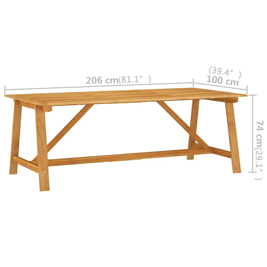 7 Piece Garden Dining Set Outdoor Furniture Table Chairs Brown Acacia Wood