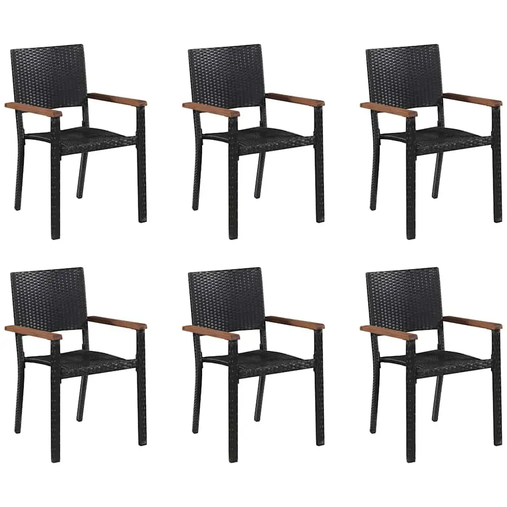 7 Piece Outdoor Dining Set Black Garden Table Chairs