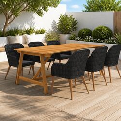 7 Piece Black Garden Dining Set: Quality and Comfort