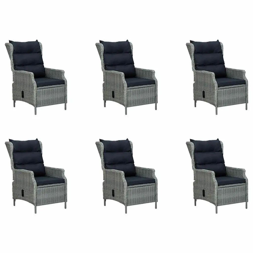 Garden Dining Set Outdoor Table Chairs 7 Piece Grey