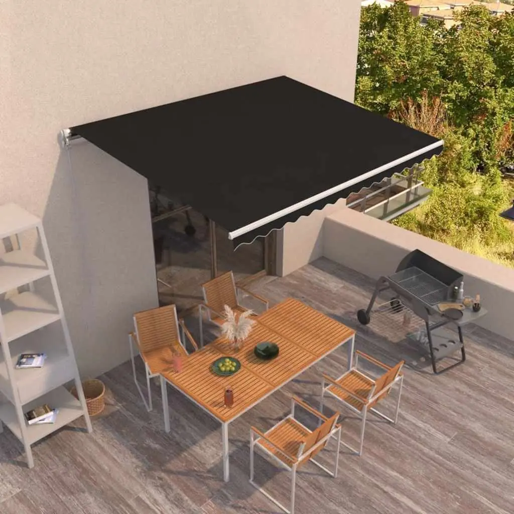 Retractable Awning Outdoor Sun Shade 400x350 cm Anthracite
