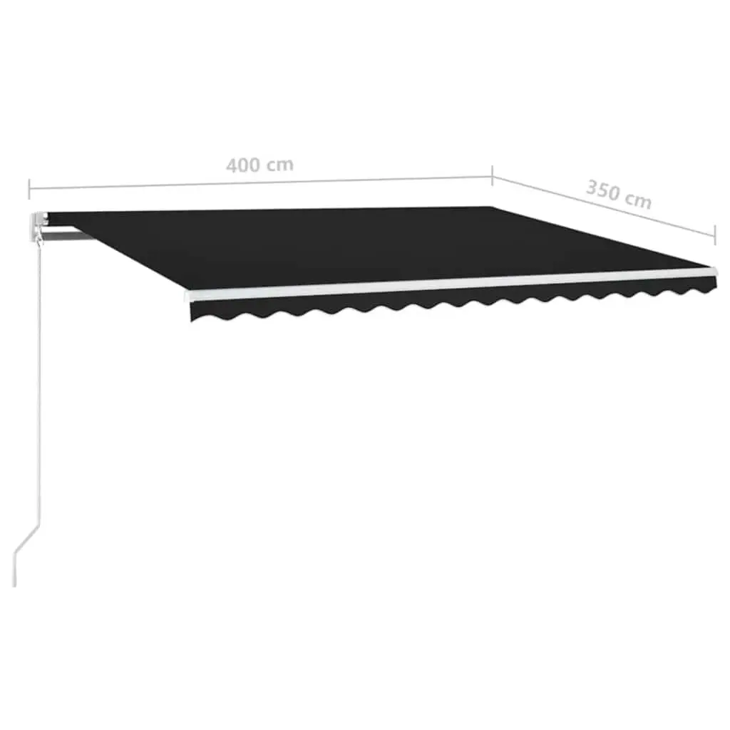 Retractable Awning Outdoor Sun Shade 400x350 cm Anthracite