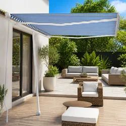 Reliable Freestanding Retractable Awning 300x250 cm Blue