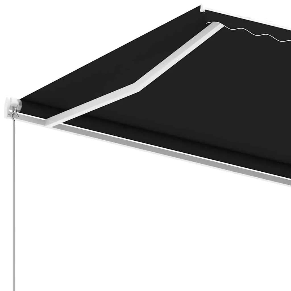 Freestanding Manual Retractable Awning 300x250 cm Anthracite Outdoor Patio