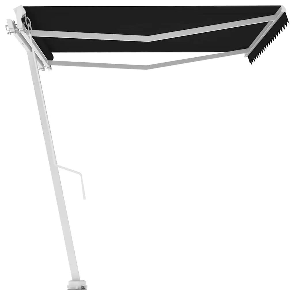 Freestanding Manual Retractable Awning Outdoor Patio Sun Shade 400x300 cm Anthracite