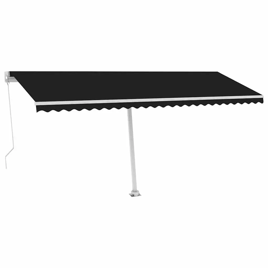 Freestanding Retractable Awning Manual 500x300 cm Anthracite Outdoor Patio Shade
