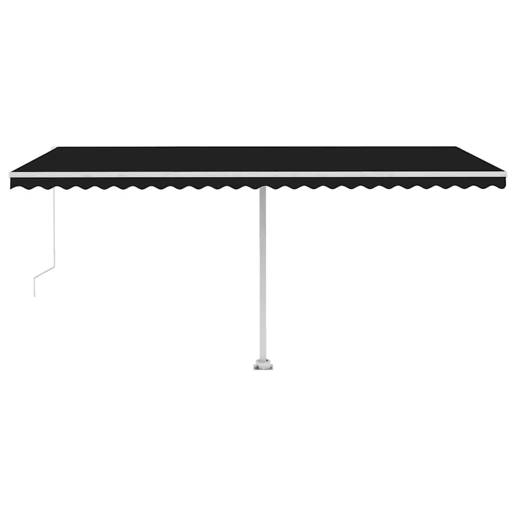 Freestanding Retractable Awning Manual 500x300 cm Anthracite Outdoor Patio Shade