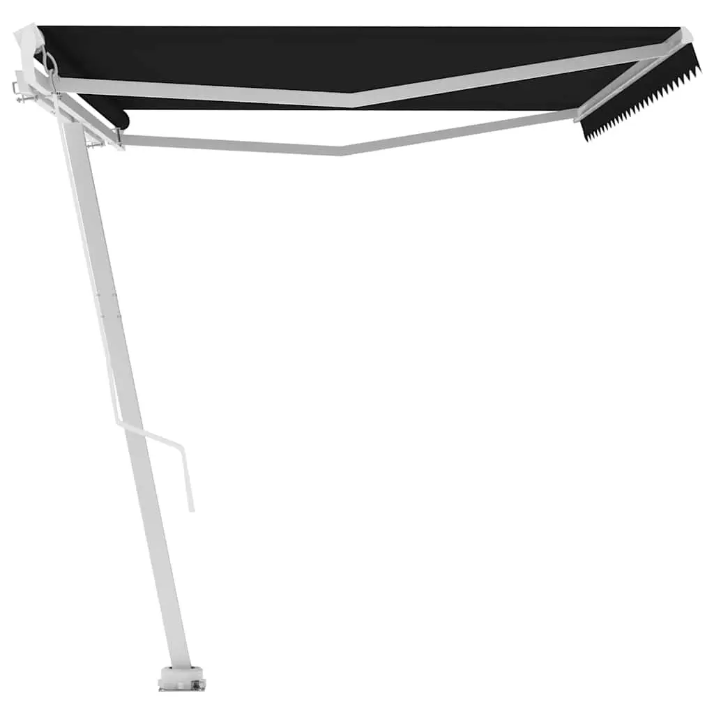 Freestanding Retractable Awning Manual 500x300 cm Anthracite Outdoor Patio Shade