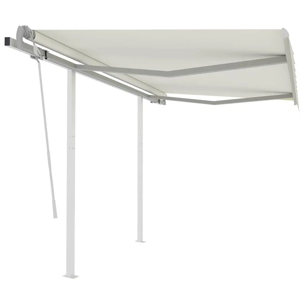 Retractable Awning Manual Patio Shade 3x2.5m Cream Outdoor Garden