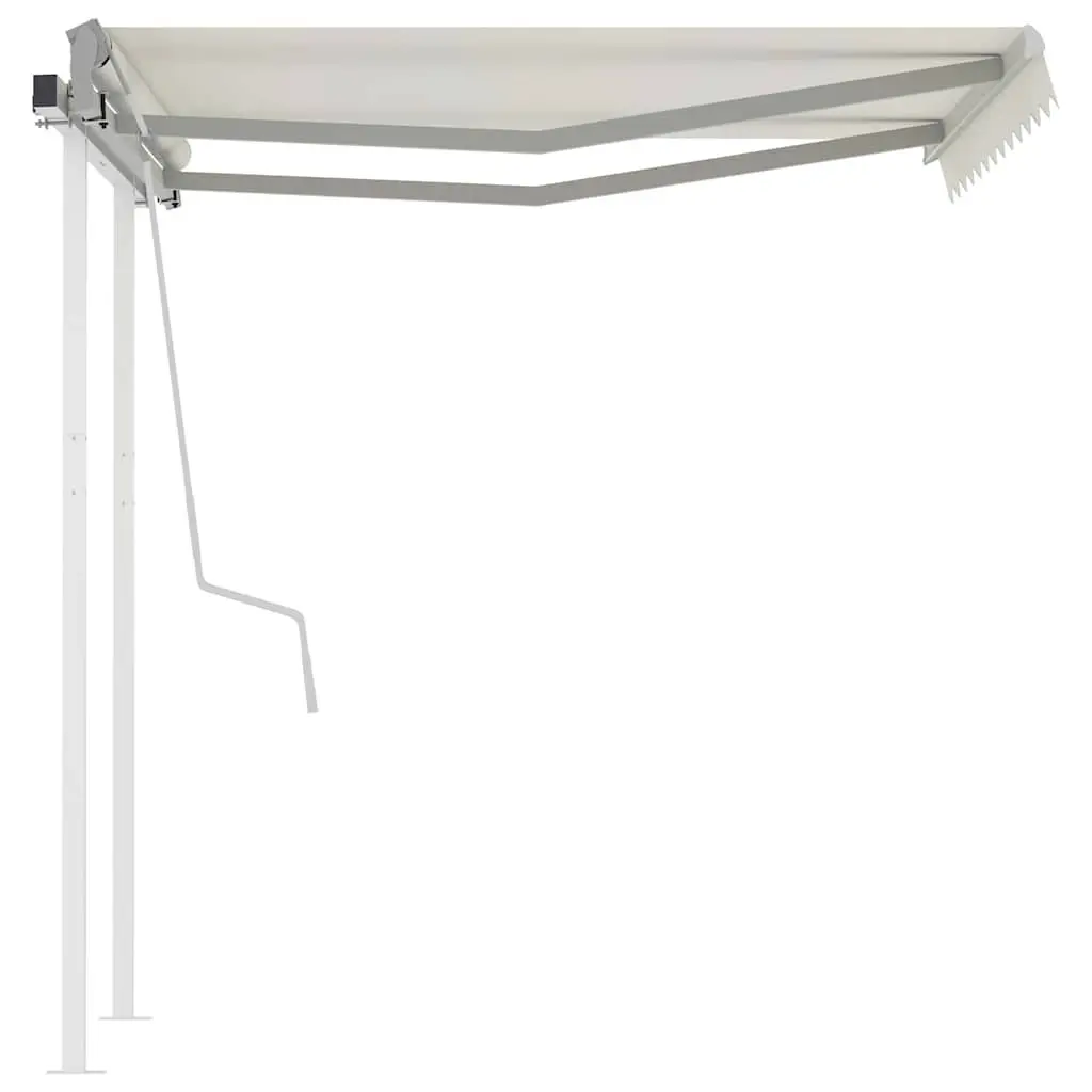Retractable Awning Manual Patio Shade 3x2.5m Cream Outdoor Garden