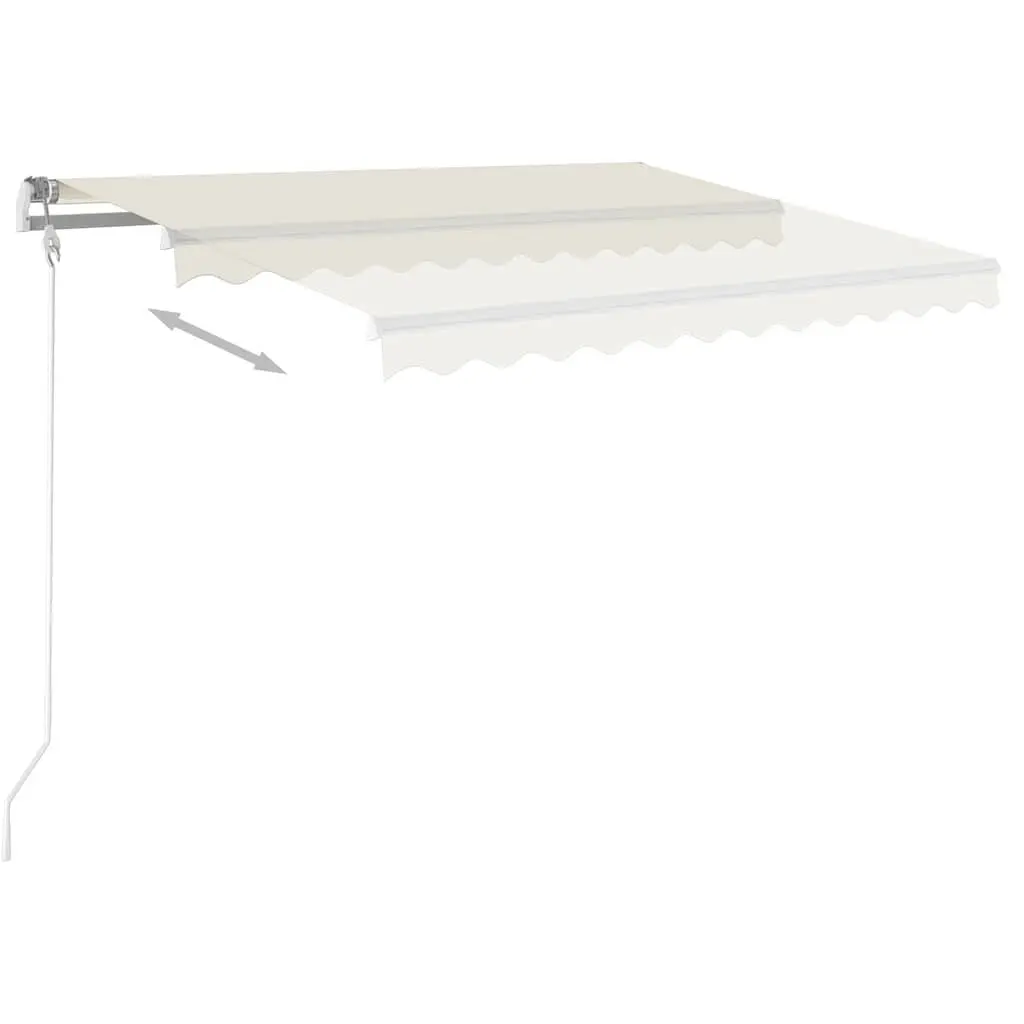 Retractable Awning Manual Patio Shade 3x2.5m Cream Outdoor Garden