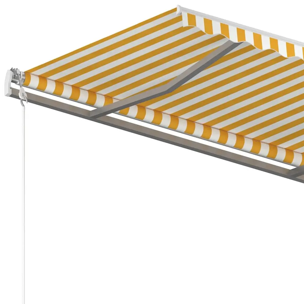 Manual Retractable Awning Shade 3x2.5m Yellow White